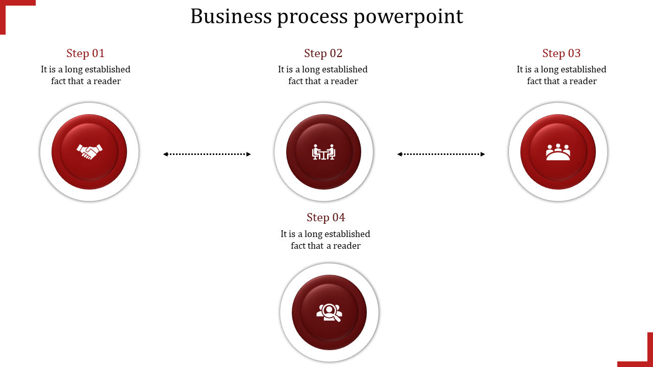 Fantastic Business Process PowerPoint with Red Theme